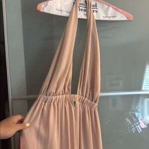 Elegant Halter Neck Dress in Blush Pink
